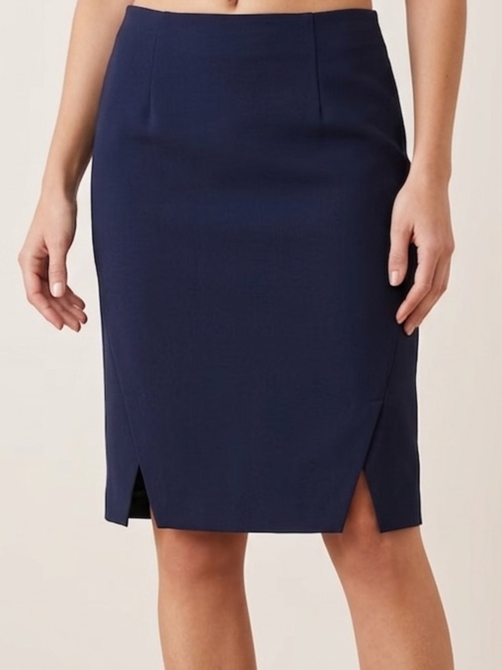 Dex Navy Front Slits Pencil skirt
